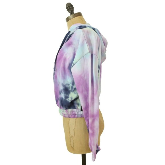 Ookie & Lala Crop Hoodie Sweatshirt Top M Long Sleeve Tie Dye Multi NWT B1 - Picture 5 of 5